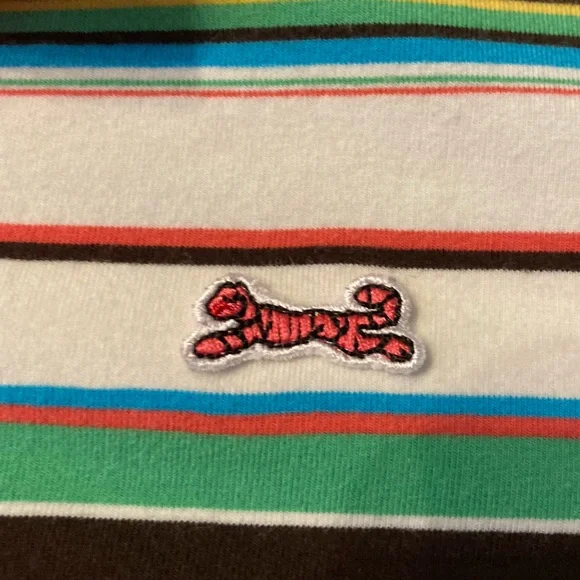 LE TIGRE I Polo Top Long Sleeve Large Striped NWOT - Picture 8 of 9